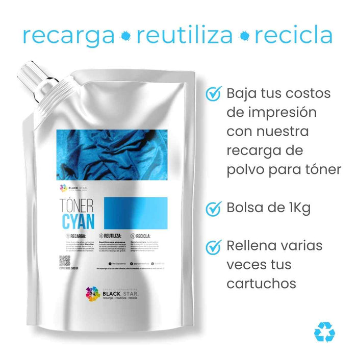 Toner BlackStar Recarga para Canon Cyan de 1 kg IRC5180