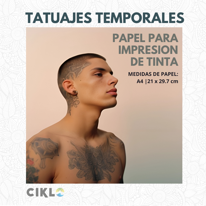 Papel para Tatuajes Temporales | Para Tinta | KIT 10 hojas