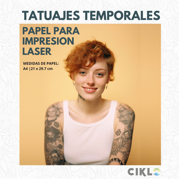 Papel para Tatuajes Temporales | Para Láser | KIT 10 hojas