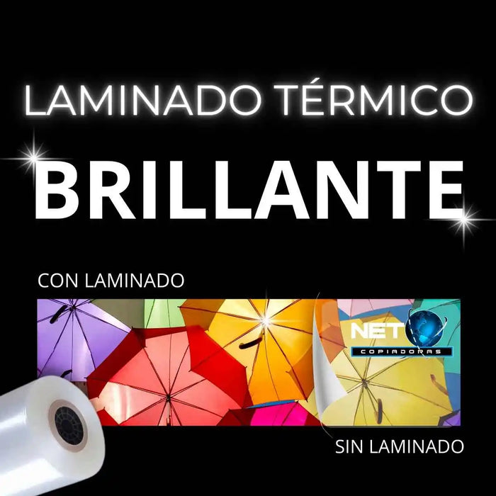 Rollo de Laminado Brillante Térmico 33cm x 200mts