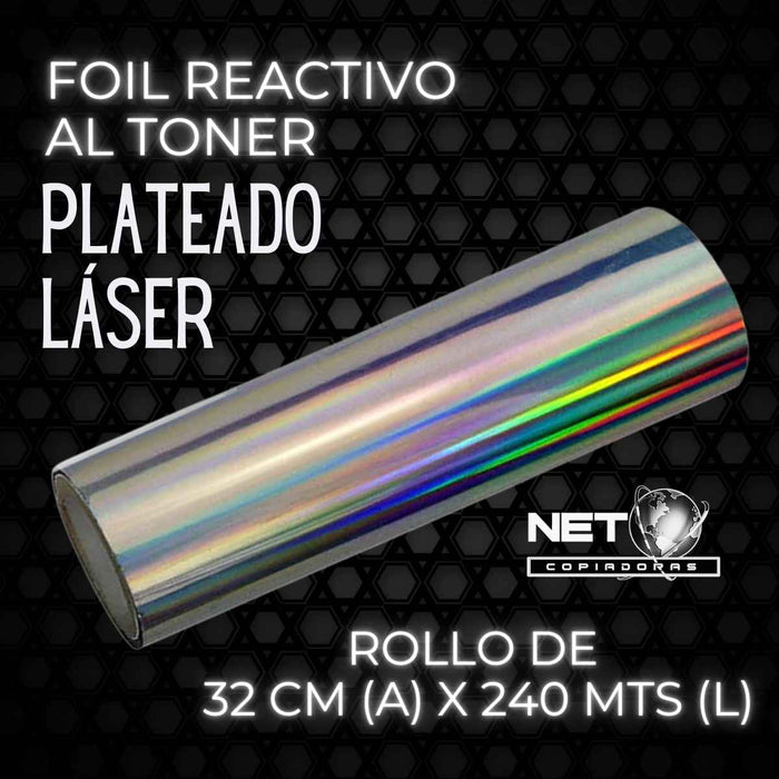 Papel Foil Plateado Láser Reactivo al Tóner 32 cms x 240 mts