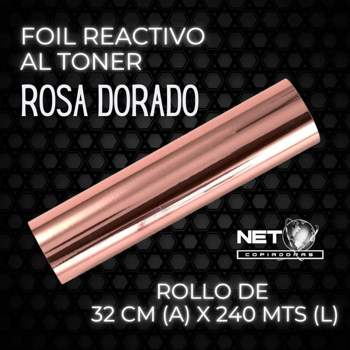 Papel Foil Rose Gold reactivo al Tóner 32 cms x 240 mts