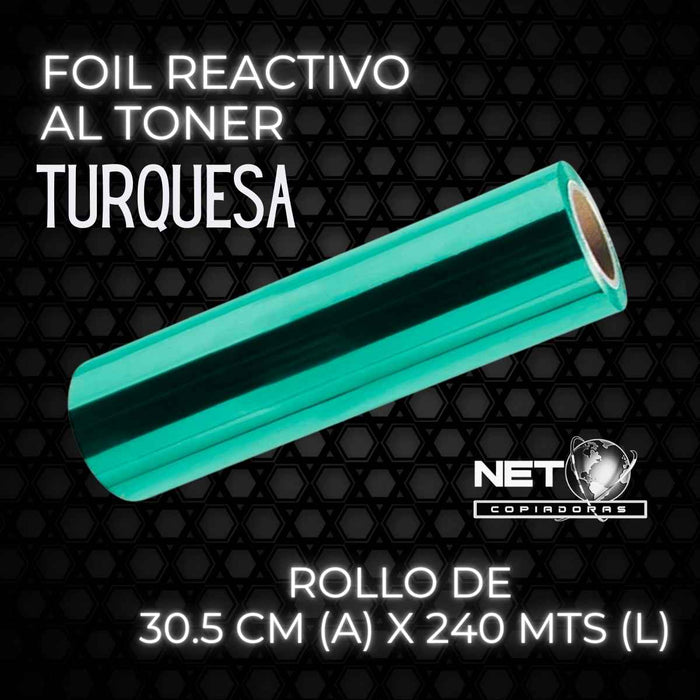 Papel Foil Turquesa Reactivo al Tóner 30.5 cms x 244 mts