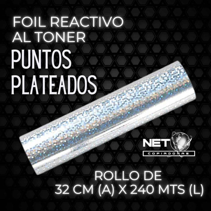 Papel Foil Speckle Silver reactivo al Tóner 32 cms x 240 mts