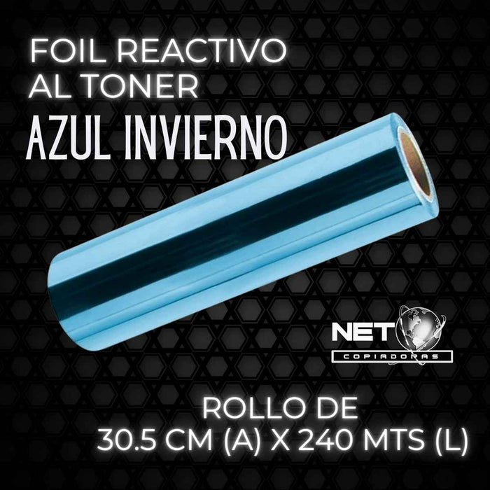 Papel Foil Azul Invierno reactivo al Tóner 30.5 cms x 244 mts