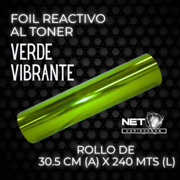 Papel Foil Verde Vibrante Reactivo al Tóner 30.5 cms x 244 mts