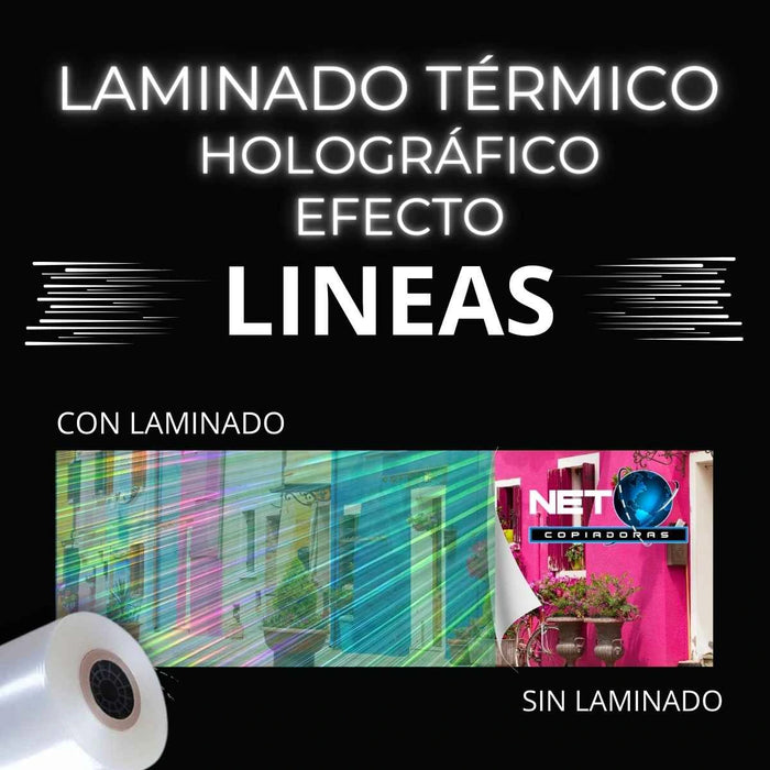 Rollo de Laminado Línea Holográfico Térmico 33cm x 50mts