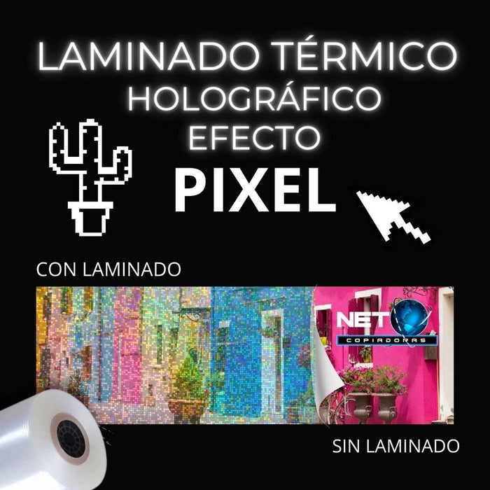 Rollo de Laminado Pixel Holográfico Térmico 33cm x 50mts