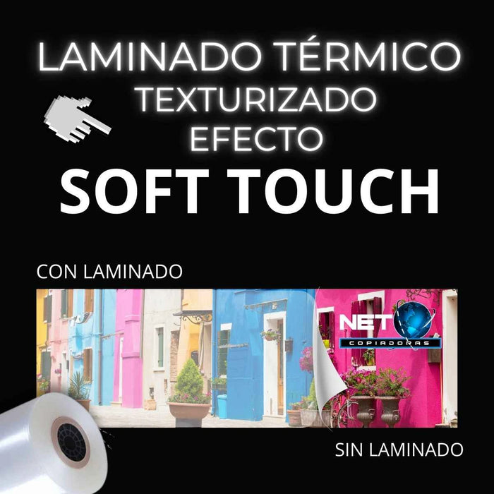 Rollo de Laminado Soft Touch Negro Texturizado Térmico 30cm x 50mts