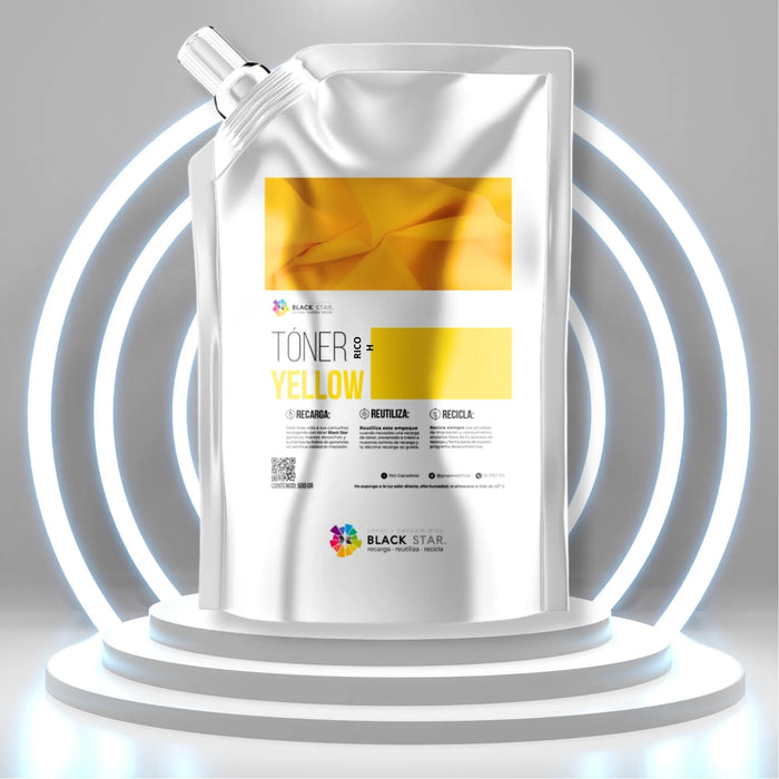 Tóner Recarga BlackStar para Ricoh Amarillo MPC2030 | 2550 | 300 | 3500 | 4500 | 5502 Recarga de 500g