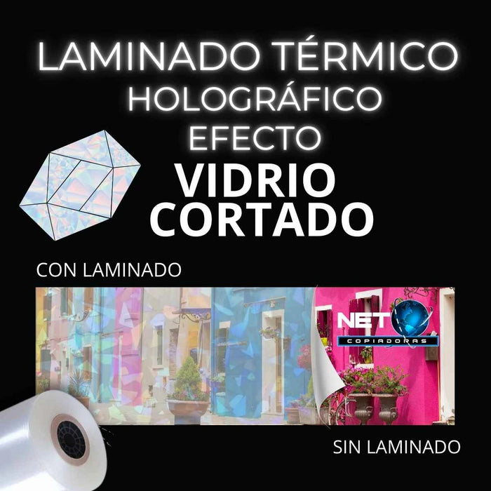Rollo de Laminado Vidrio Cortado Holográfico Térmico 33cm x 50mts