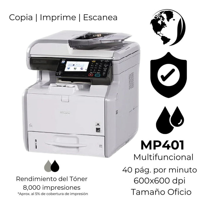 Impresora Multifuncional Ricoh Mp401 Remanufacturada B & N
