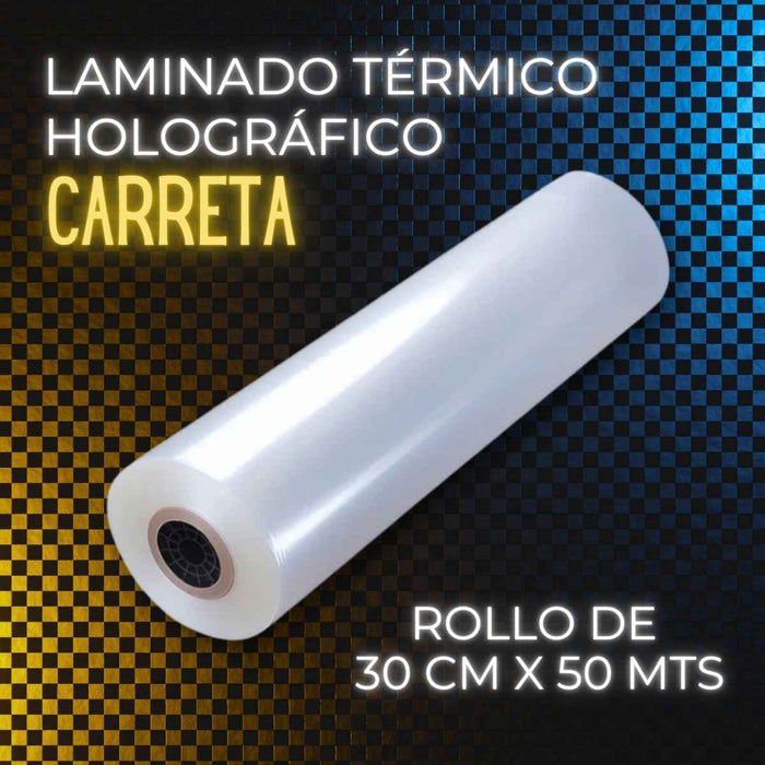 Rollo de Laminado Carreta Holográfico Térmico 30cm x 50mts