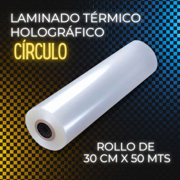 Rollo de Laminado Círculo Holográfico Térmico 30cm x 50mts