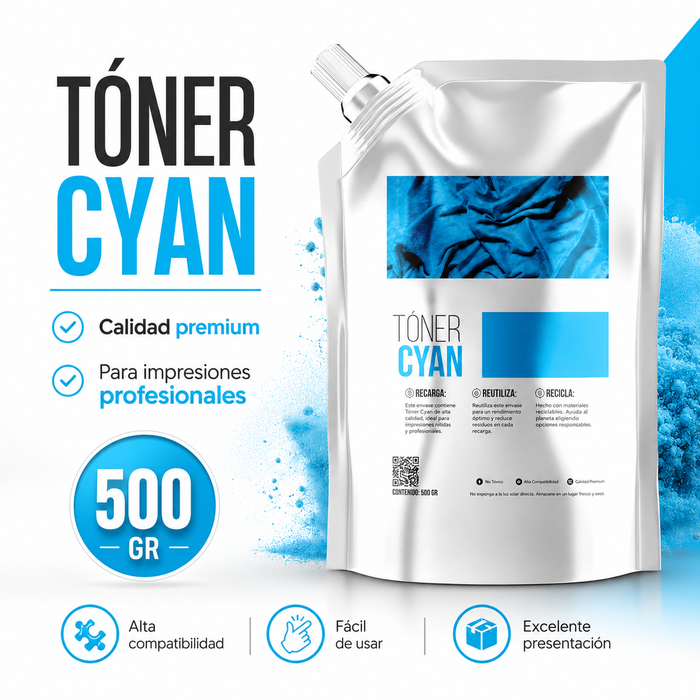 Toner Recarga BlackStar 500g Sharp Cyan MX3070, MX4070, MX5070, MX6070 Recarga 500g