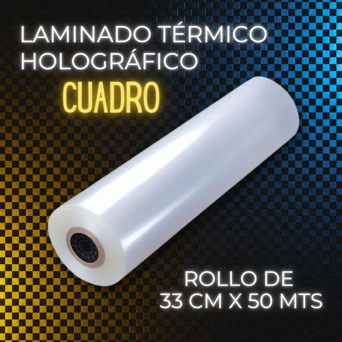 Rollo de Laminado Cuadro Holográfico Térmico 33cm x 50mts