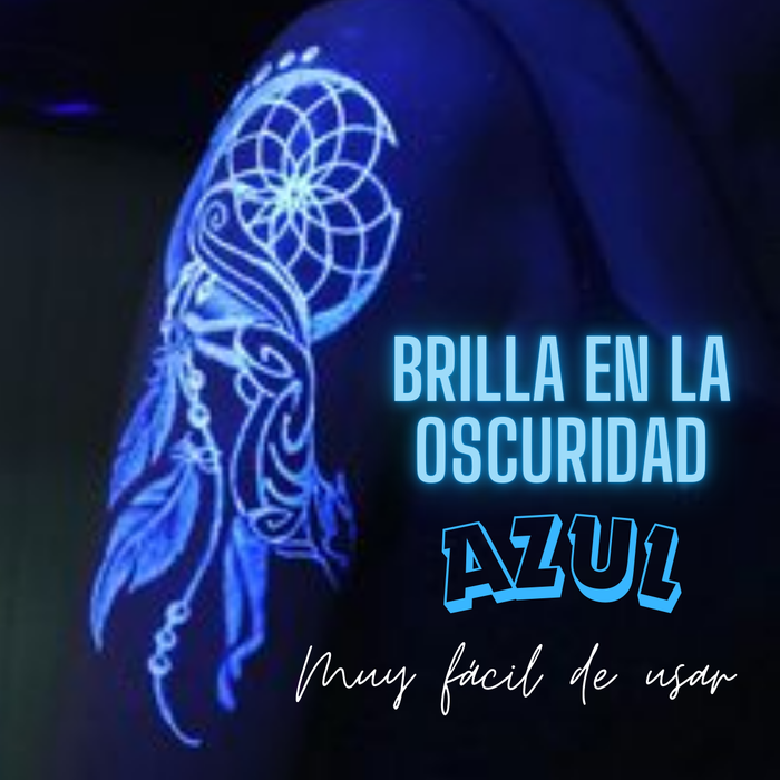 Papel para Tatuajes Temporales Brilla en la Oscuridad | AZUL | Para Tinta |  KIT 10 hojas