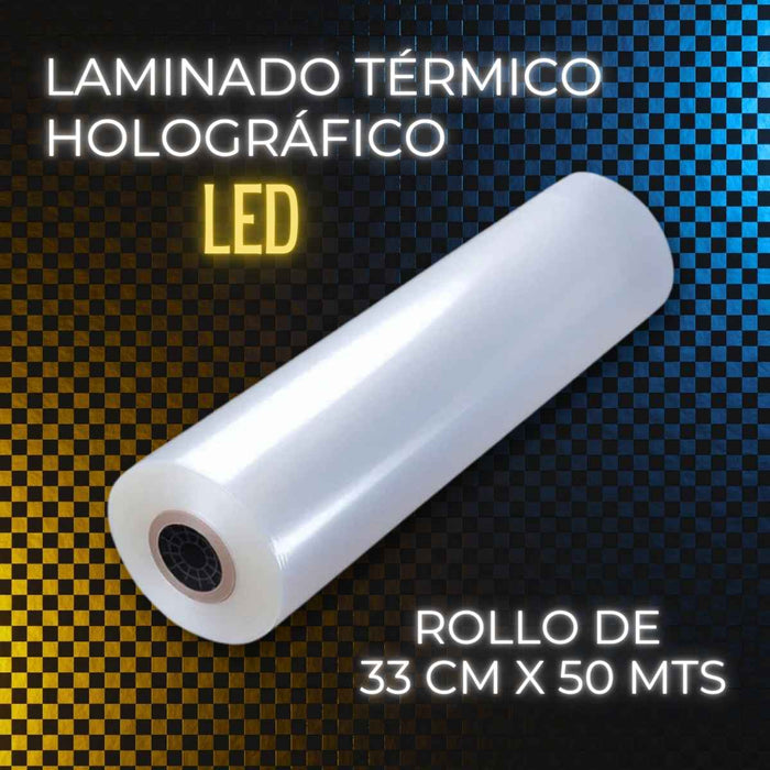 Rollo de Laminado Led Holográfico Térmico 33cm x 50mts