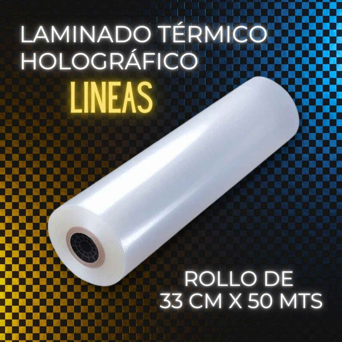Rollo de Laminado Línea Holográfico Térmico 33cm x 50mts