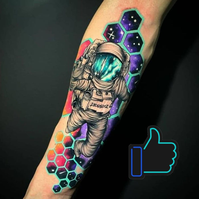Tatuajes Temporales Azules Fluorescentes 10 Hojas Inkjet