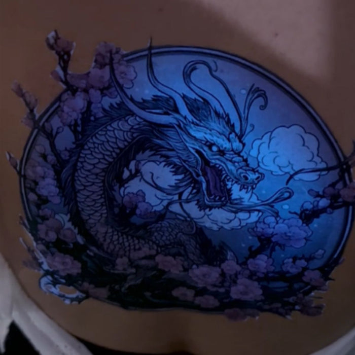 Tatuajes Temporales Azules Fluorescentes 5 Hojas A4 Impresión Láser