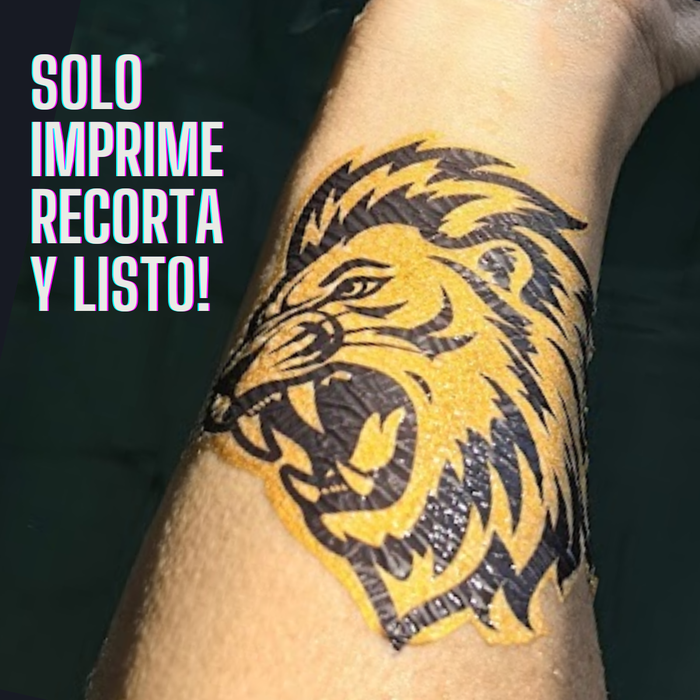Tatuaje Temporal Dorado Kit 10 Hojas Impresión Láser A4