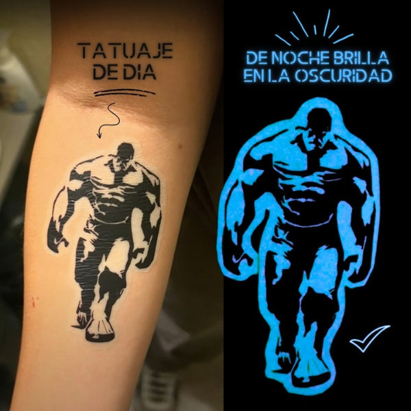 Tatuajes Temporales Azules Fluorescentes 10 Hojas Inkjet