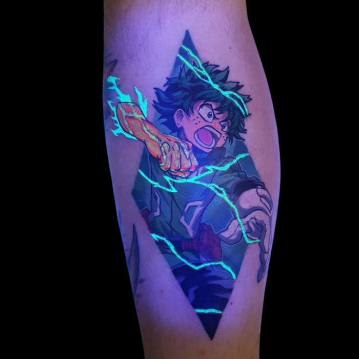 Tatuajes Temporales Azules Fluorescentes 10 Hojas Inkjet