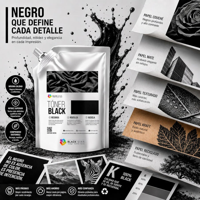 Toner Recarga para Sharp Negro 1 Kg MX2616 MX4100 MX4110 MX3110 MXC300 MXC301