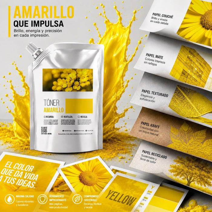 Toner Recarga BlackStar 500g Sharp Amarillo MX3070, MX4070, MX5070, MX6070 Recarga 500g