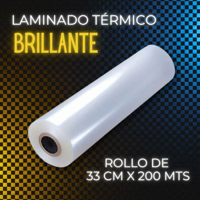 Rollo de Laminado Brillante Térmico 33cm x 200mts