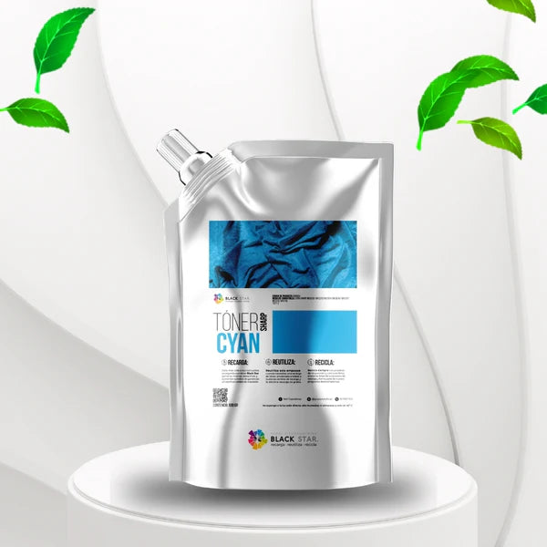 Toner Recarga BlackStar 500g Sharp Cyan MX3070, MX4070, MX5070, MX6070 Recarga 500g