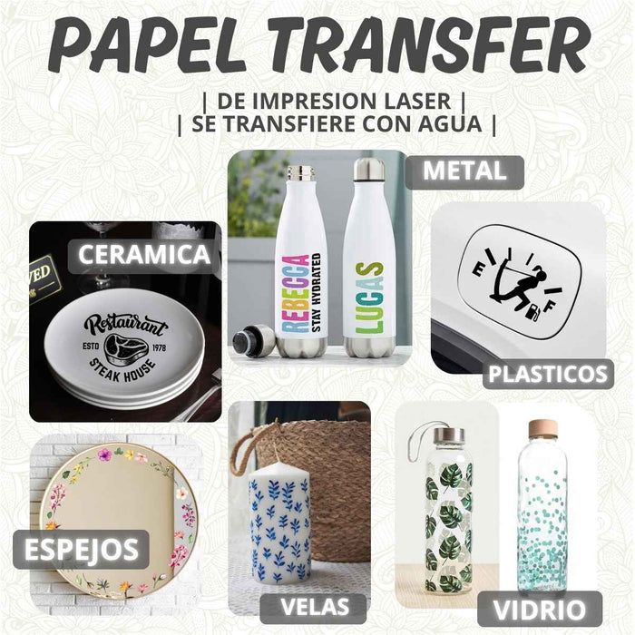 Kit Papel Impresión para CERAMICA | Vidrio | Metal | Diferentes Superficies Lisas