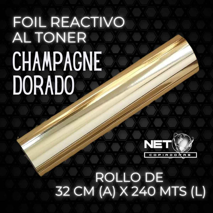Papel Foil Champange Dorado Reactivo al Tóner 32 cms x 240 mts