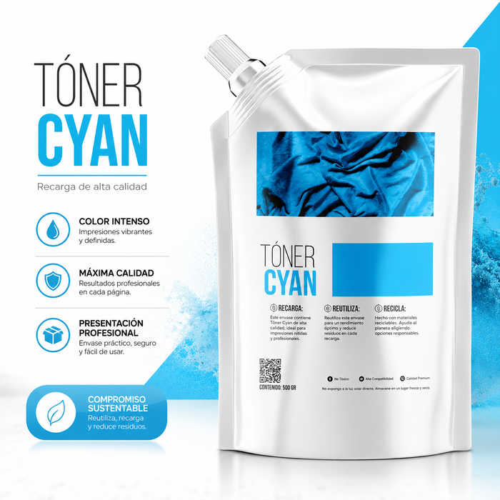 Toner Recarga BlackStar 500g Sharp Cyan MX3070, MX4070, MX5070, MX6070 Recarga 500g