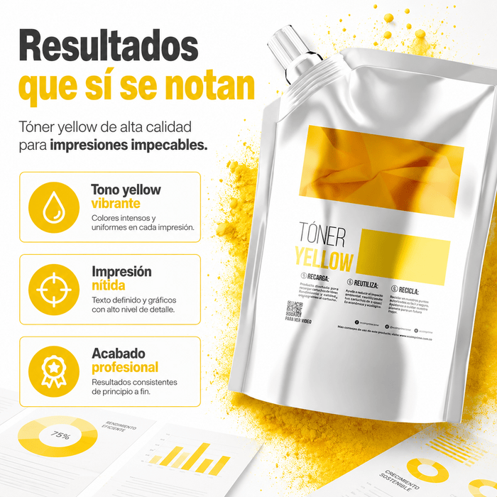 Recarga Toner Y Chip Sharp AMARILLO Mx3070 3570 Mx4070 Mx5070 Mx6070 - Net Copiadoras