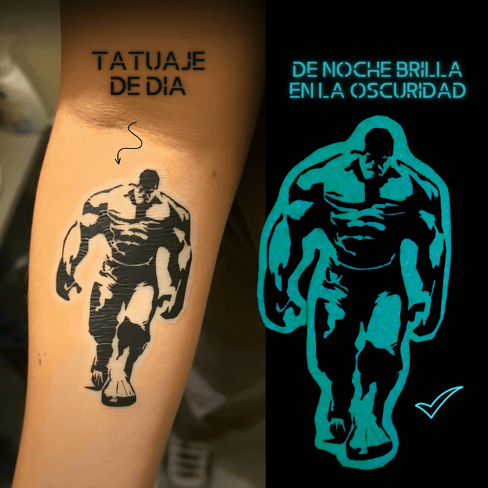 Tatuajes Temporales Verdes Fluorescentes 5 Hojas Inkjet