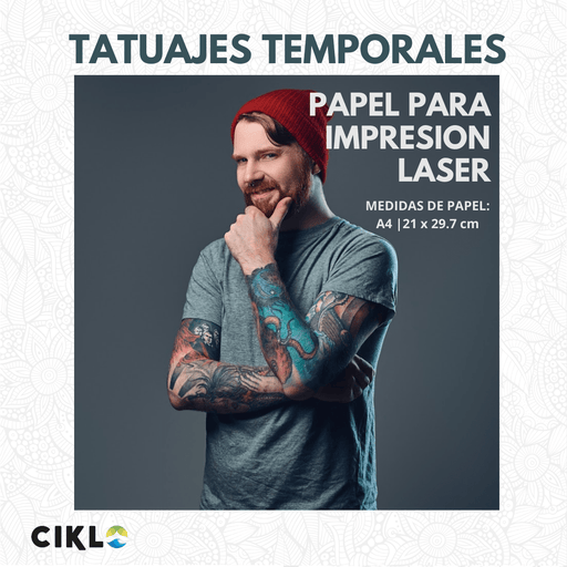 Tatuaje Temporal | Kit 10 Hojas | Impresión Láser | A4 - Net Copiadoras