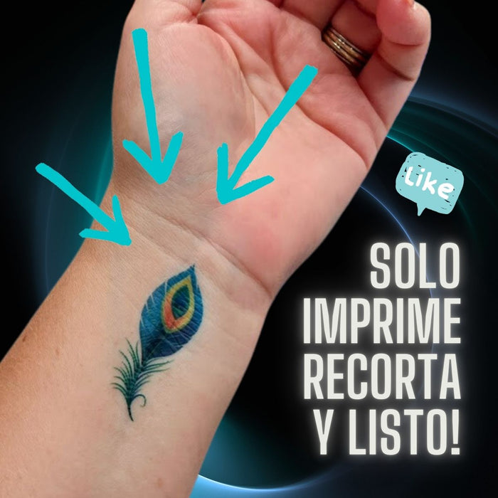 Tatuaje Temporal | Kit 10 Hojas | Impresión Láser | A4 - Net Copiadoras