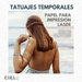 Tatuajes Temporales Plateado Kit 5 Hojas Impresión Láser | A4 - Net Copiadoras