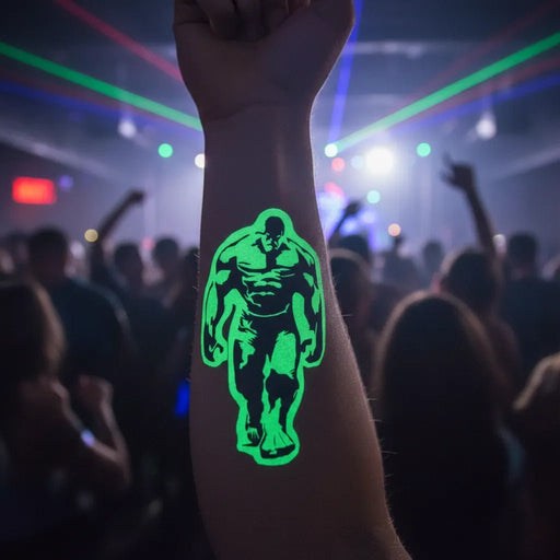 Tatuajes Temporales Verdes Fluorescentes 5 Hojas Láser - Net Copiadoras