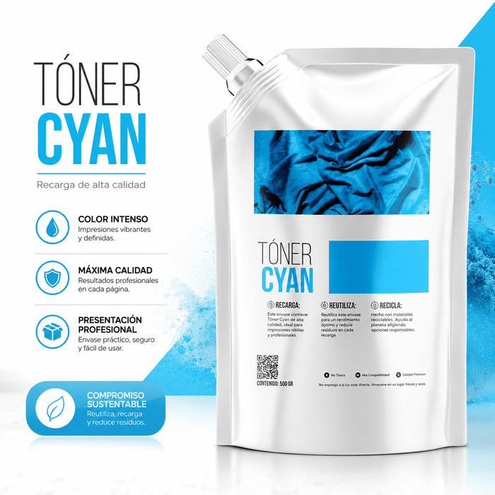 Toner Bk Cyan 500g Rico Mpc2003 | 2504 | 3503 | 4503 | 5500 - Net Copiadoras