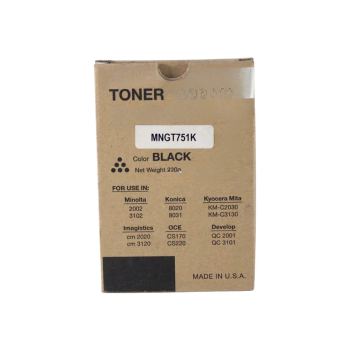 TONER NEGRO MINOLTA 2002, 3102 KONICA 8020, 8031  IMAGISTICS CM2020, CM3120 OCE CS170 CARTUCHO 230gms MNGT751K     - Net Copiadoras