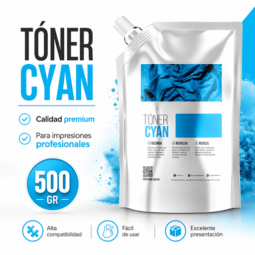 Toner Recarga BlackStar 500g Sharp Cyan MX3070, MX4070, MX5070, MX6070 Recarga 500g - Net Copiadoras